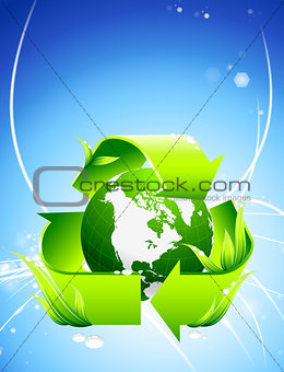 Nature Globe on Abstract Light Background