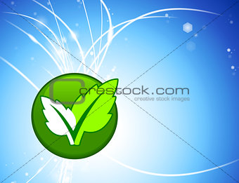 Nature Button on Abstract Light Background