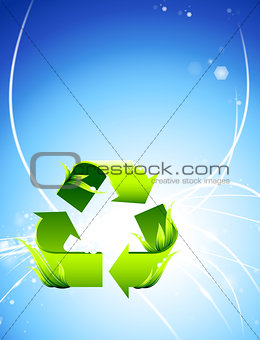 Recycle Symbol on Abstract Light Background
