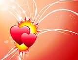 Valentine's Day Hearts on Abstract Light Background