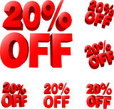 20% off Discount sale sign