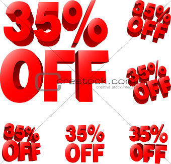 35% off Discount sale sign