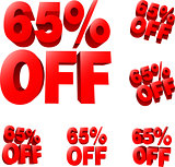 65% off Discount sale sign