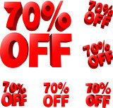 70% off Discount sale sign