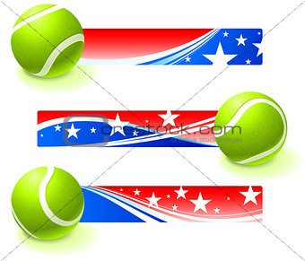 Tennis Bal with Patriotic Banners