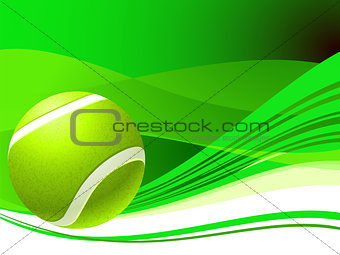 Tennis Ball on Green Abstract Background