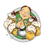 Oktoberfest girl with glass of beer