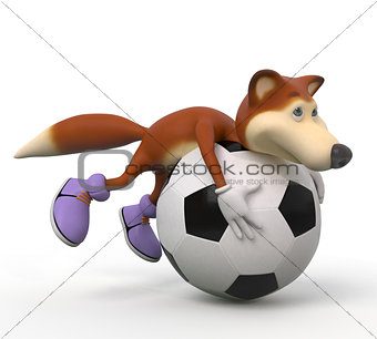3d foxes football player.