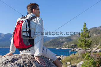 man hiking
