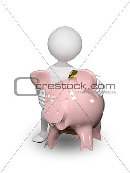 man with piggy bank