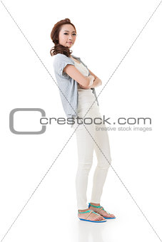 woman leaning