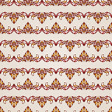 Stripy floral seamless pattern