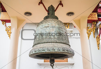 Metal bell in buddhist temple Chiang Mai, Thailand