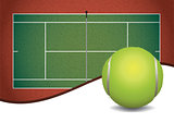 Tennis Court and Ball Background Illustration