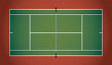 Realistic Textured Tennis Court Illustration