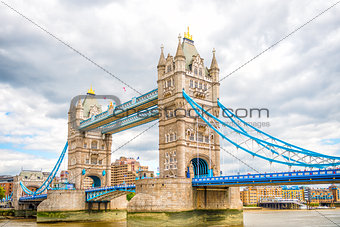 London Tower Bridge on Thames River