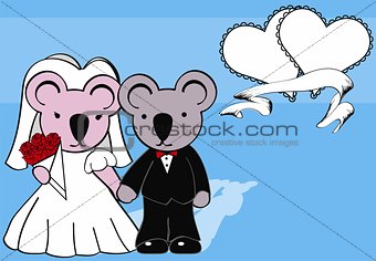 koala married cartoon background
