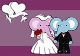 elephant married cartoon background