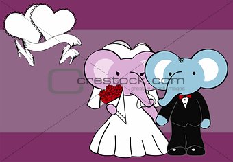 elephant married cartoon background