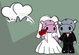 hippo married cartoon background