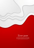 Abstract red and white wavy background