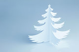Beautiful white handmade Christmas tree - horizontal