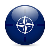 Round glossy icon of NATO