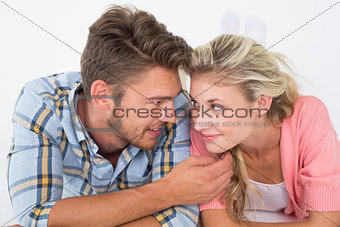 Romantic young couple looking at each other