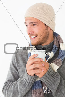Handsome young man in warm clothing
