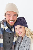 Attractive young couple in warm clothing