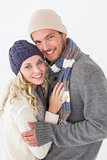 Attractive young couple in warm clothing