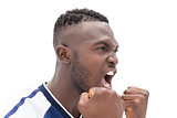 Close up of a football player shouting