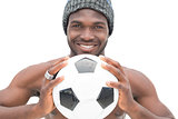 Close up portrait of a smiling football fan