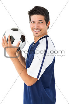 Smiling football player
