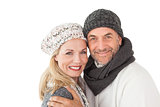 Mature couple in warm clothing