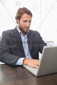 Businessman working on his laptop