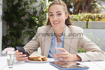 Beautiful businesswoman on her lunch