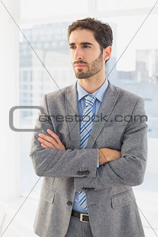 Businessman thinking about his work