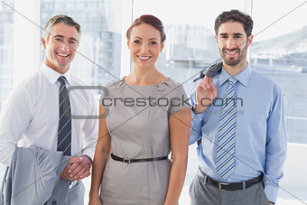 Businesswoman smiling while at work