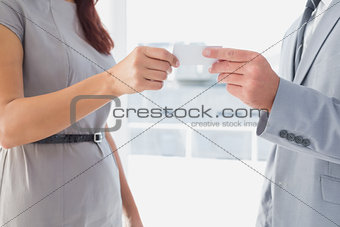 Business man giving his card