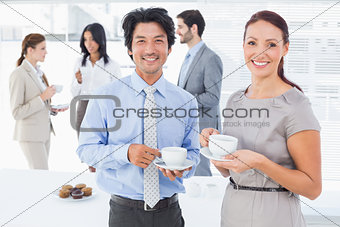 Business people enjoying their drinks