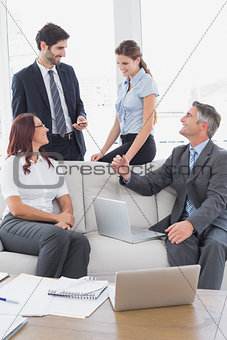Business team talking about work