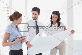Business team reading a plan