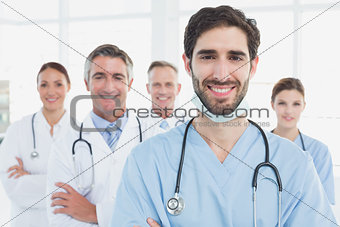 Smiling doctors all standing together