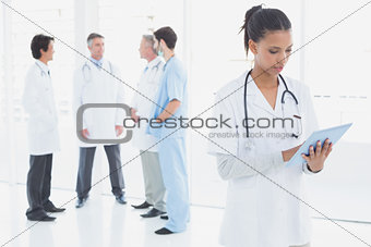 Doctor looking over medical notes