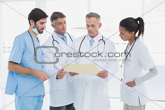 Medical team discussing some results