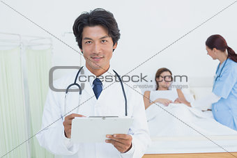 Doctor looking at a chart
