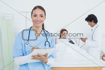 Nurse looking at the camera
