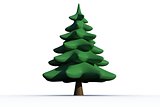 Digitally generated green Fir tree