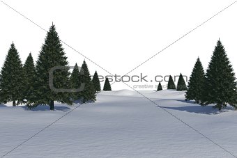 White snowy landscape with trees